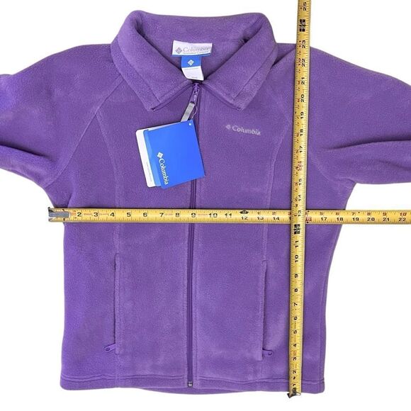 NEW Columbia Purple Fleece Jacket Sz 14/16 Girl Pockets Full Zip Coat - Picture 8 of 12